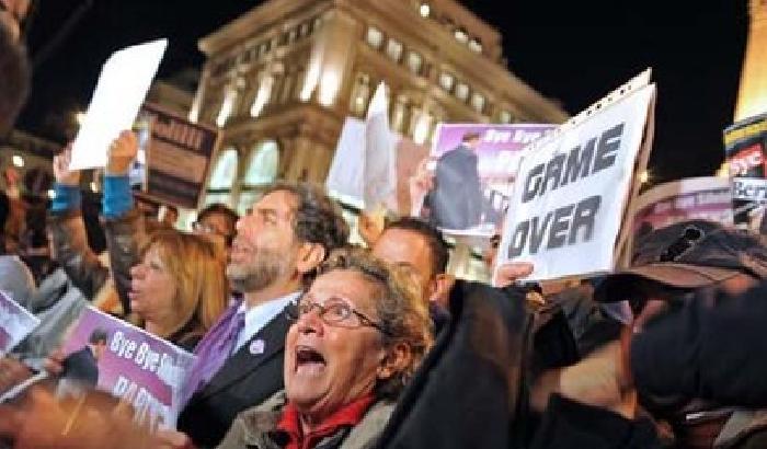 000C42-NEWS_6183 Roma come Tripoli festeggia la caduta del Rais