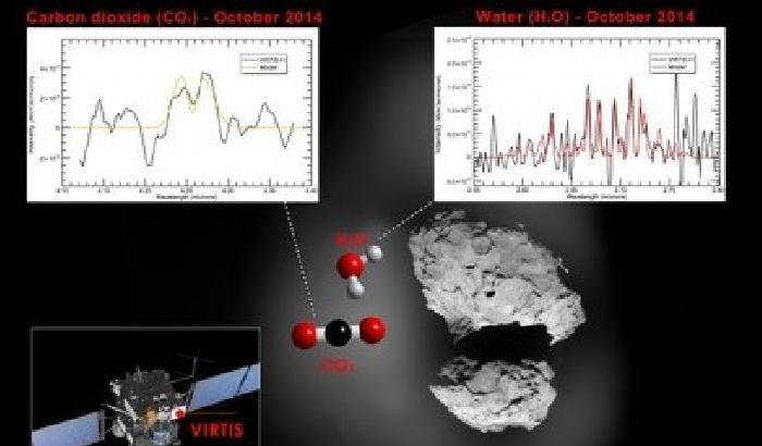 Spazio: acqua e CO2 nella chioma della cometa 67/P