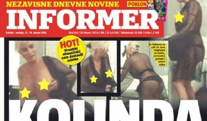 Sul tabloid di Belgrado appare la falsa porno-presidente