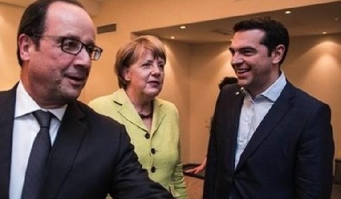 Tsipras-Hollande-Merkel si incontrano: Renzi all'angolo