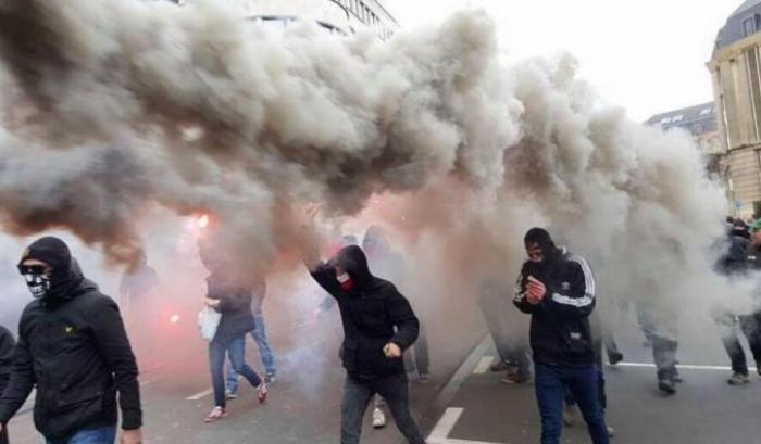 Belgio, scontri in piazza