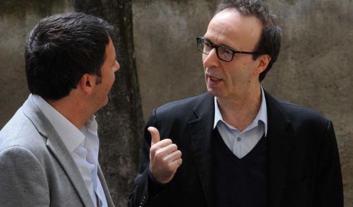 Roberto Benigni con Matteo Renzi