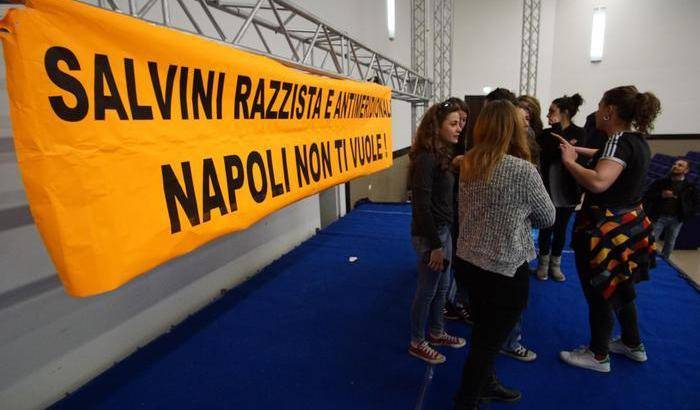 Proteste contro la visita di Salvini a Napoli