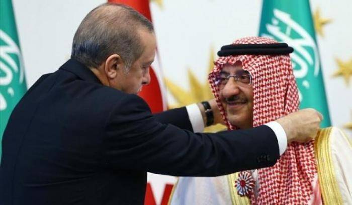 Erdogan e il principe ereditario saudita Mohammed bin Nayef al Saud.