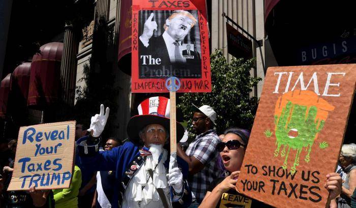 Un momento della tax march