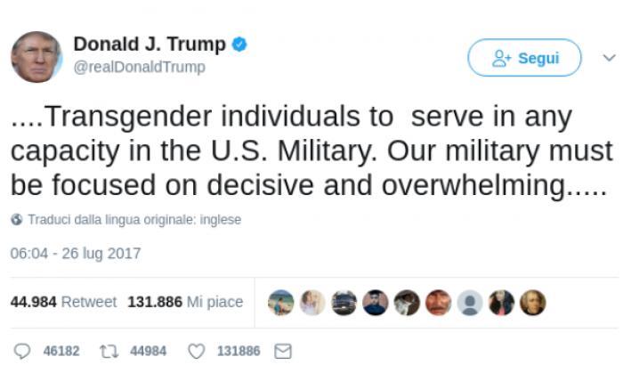 Il tweet di Trump