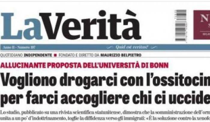 la prima pagina de La Verità