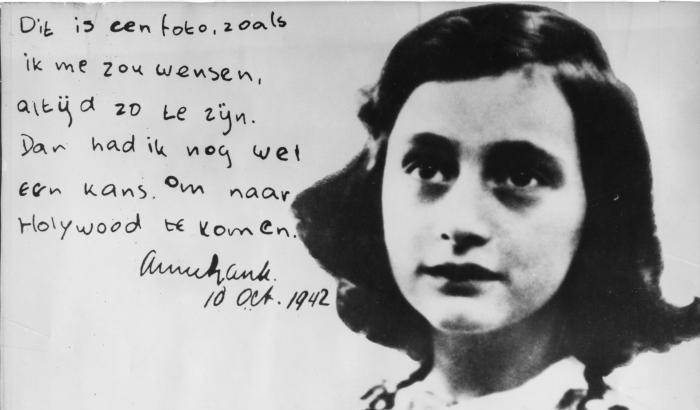 Una delle pagine del diario di Anna, vittima dell'Olocausto