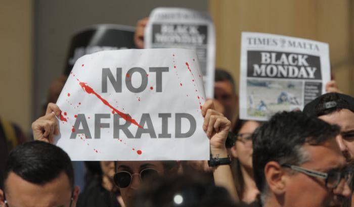 La manifestazione per Daphne a Malta