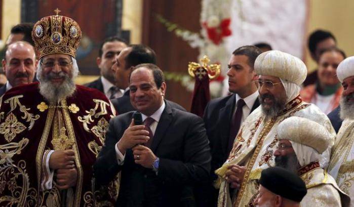 Il presidente Al Sisi insieme al Patriarca copto Teodoro II