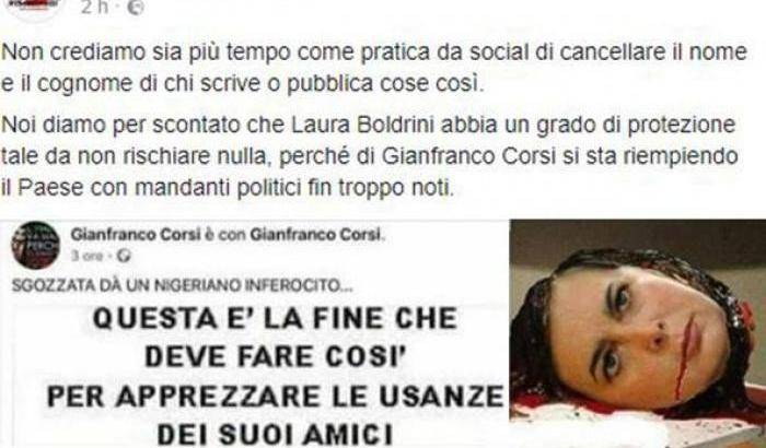 Il post con la Boldrini sgozzata