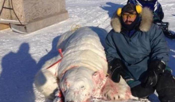 Darrel Voisey e l'orso bianca abbattuto