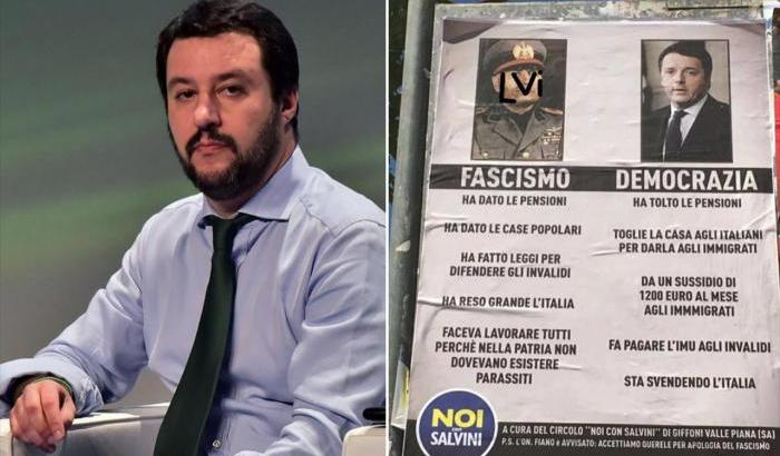 Salvini rilancia le frasi sciagurate di Mussolini: tanti nemici tanto onore