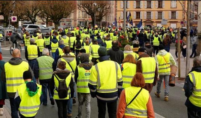 Una manifestazione dei gilet gialli