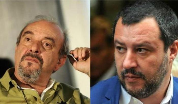 Salvini non tollera (o non capisce) l'ironia di Vauro e lo insulta: "Fa proprio schifo"