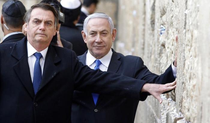 Bolsonaro e Benyamin Netanyahu al muro del pianto