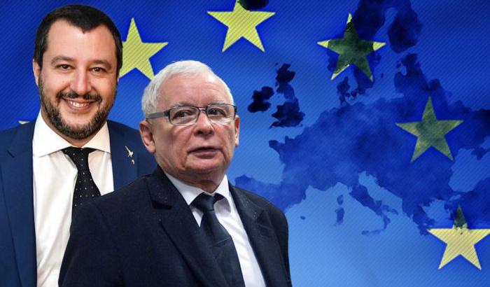 Salvini e Jaroslaw Kaczynski