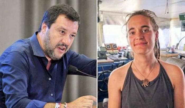 Salvini continua a diffamare Carola Rackete: "ha attentato alla vita dei militari"