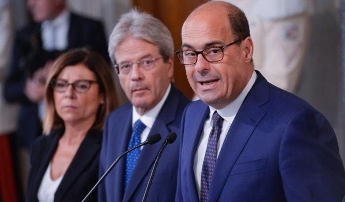 Zingaretti, Gentiloni e Paola De Micheli