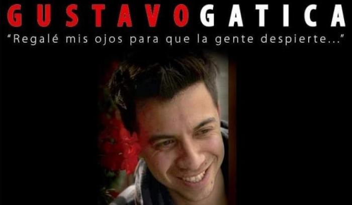 Gustavo Gatica diventato cieco in Cile perché colpito agli occhi dalla polizia