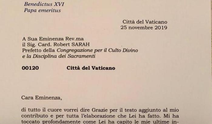 La lettera di Benedetto XVI al cardinale Sarah