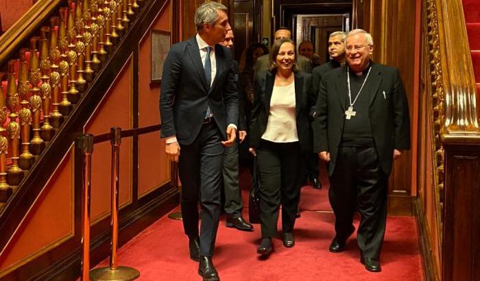 La ministra Lamorgese e il cardinale Bassetti