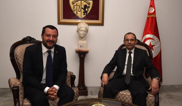 Salvini in Tunisia con ministro dell’interno tunisino Hichem Fourati