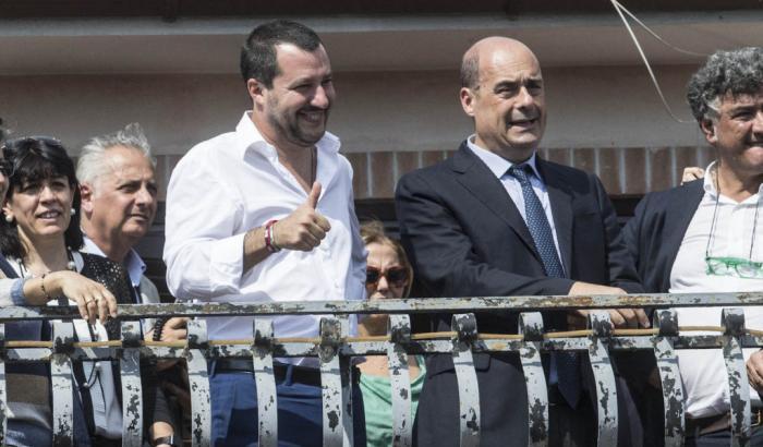 Salvini chiede le dimissioni di Zingaretti: ma lui al Viminale non c'era mai