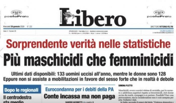 La prima pagina di Libero