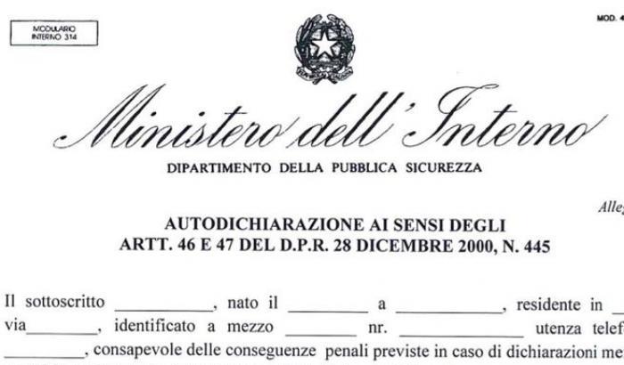 Come e quando portare l'autocertificazione dopo il nuovissimo decreto