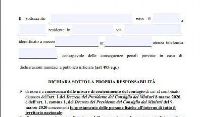 Ora va dichiarato di non essere in quarantena: cambia il modulo di autocertificazione