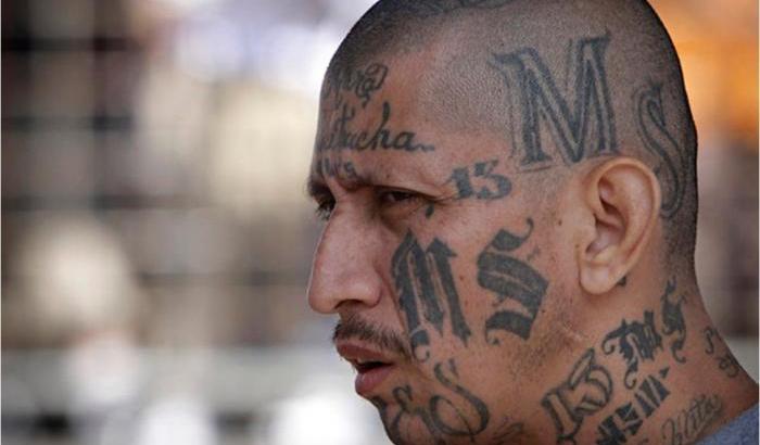 Un aderente a una gang al El Salvador