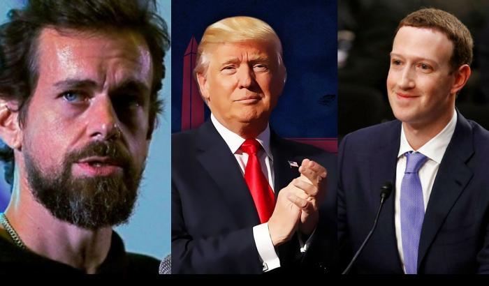 Dorsey, Trump e Zuckerberg