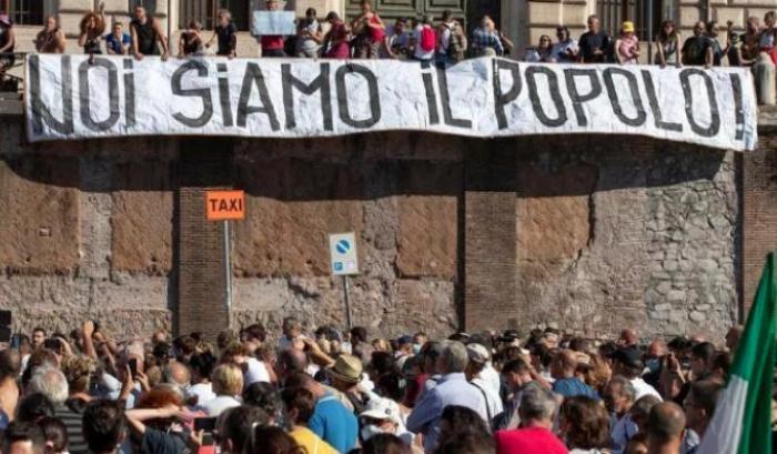 La manifestazione negazionista di Roma