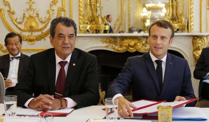 Edouard Fritch con Emmanuel Macron