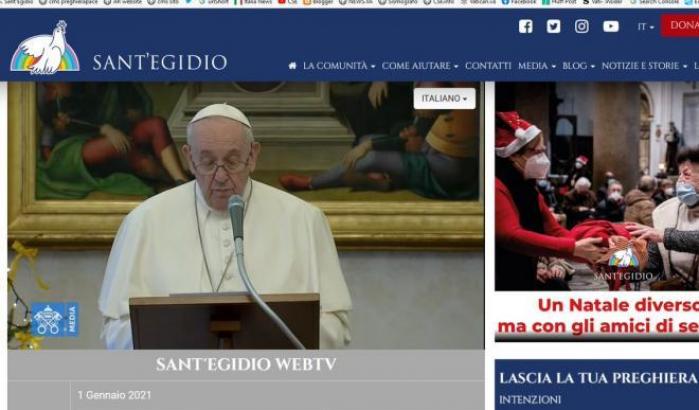 Papa Francesco in streaming con la Comunità di sant'Egidio