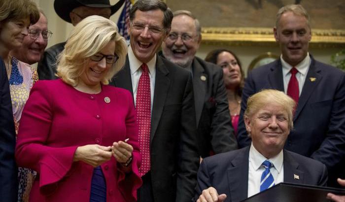 Liz Cheney accanto a Donald Trump