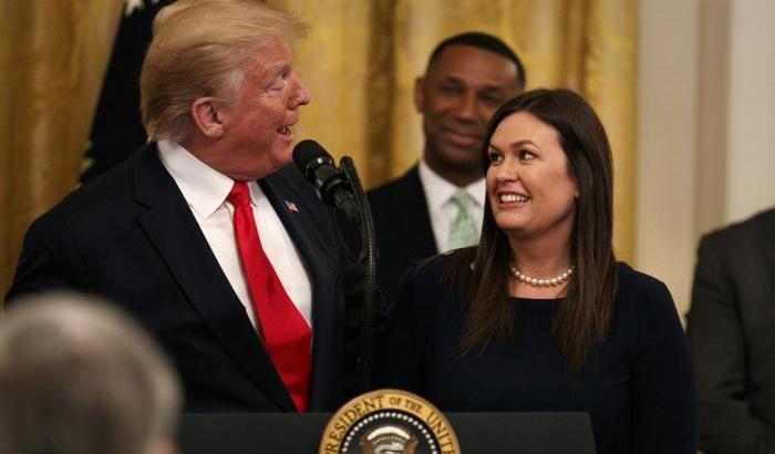 Trump e Sarah Huckabee Sanders