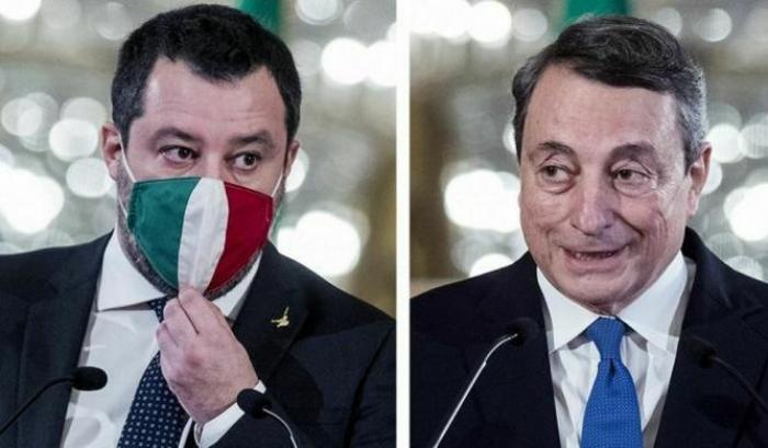 Salvini e Mario Draghi