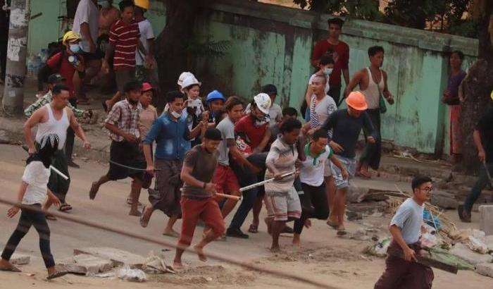 Manifestazione di protesta in Myanmar