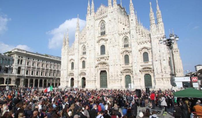 Manifestazione "No vax" a Milano