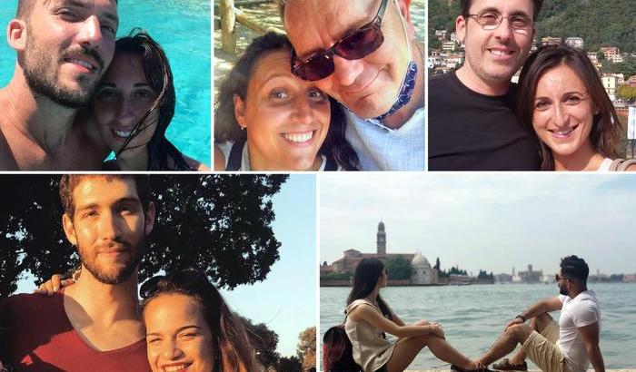 Alcune delle vittime dell'incidente della funivia