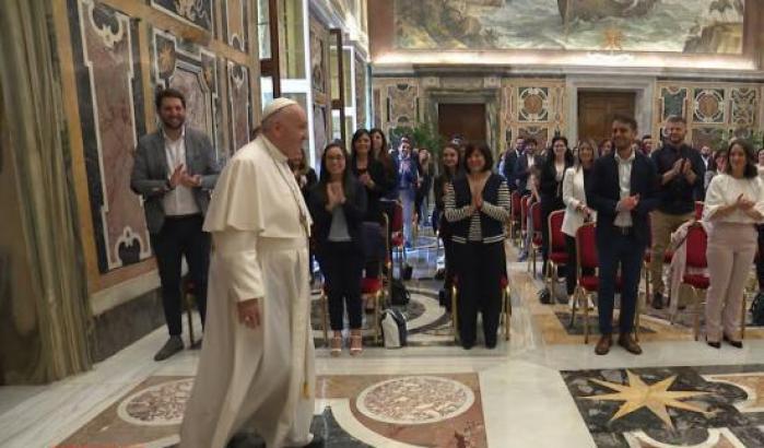 Papa Francesco nella Sala Clementina