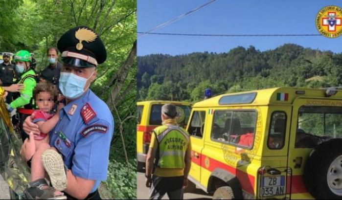 Il piccolo Nicola trovato vivo dai Carabinieri in un burrone a 3 Km da casa