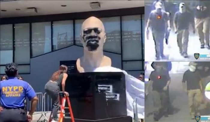 Ancora razzismo: la statua di George Floyd appena inaugurata a Brooklyn è stata vandalizzata