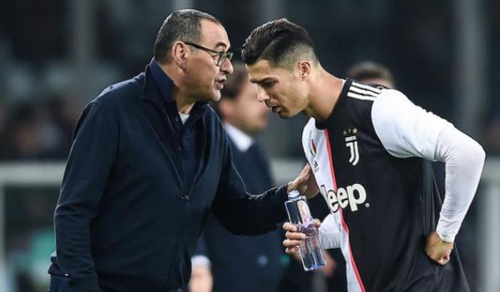 Maurizio Sarri e Cristiano Ronaldo