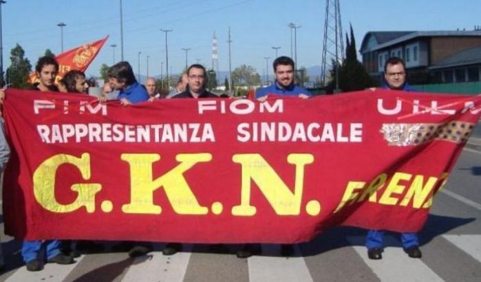 Manifestazione dei 422 dipendenti della Gkn, di Campi Bisenzio, licenziati con una mail