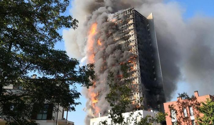 L'incendio a MIlano