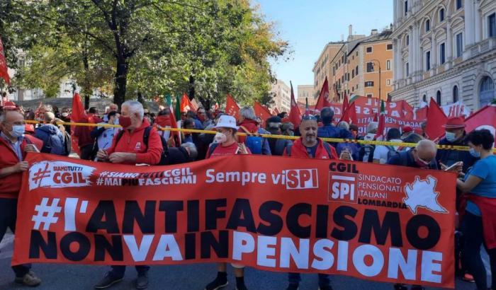 La manifestazione antifascista promossa dalla Cgil nazionale