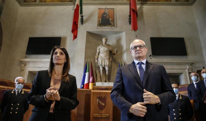 Virginia Raggi e Roberto Gualtieri